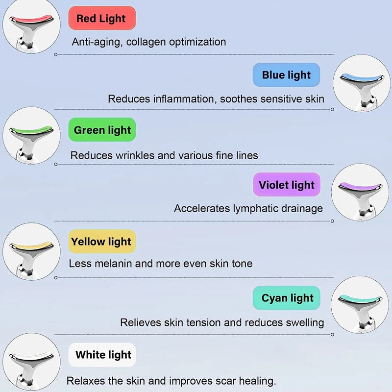LED facial and neck massager