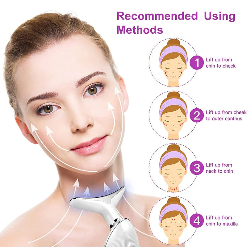 LED facial and neck massager