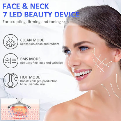 LED facial and neck massager