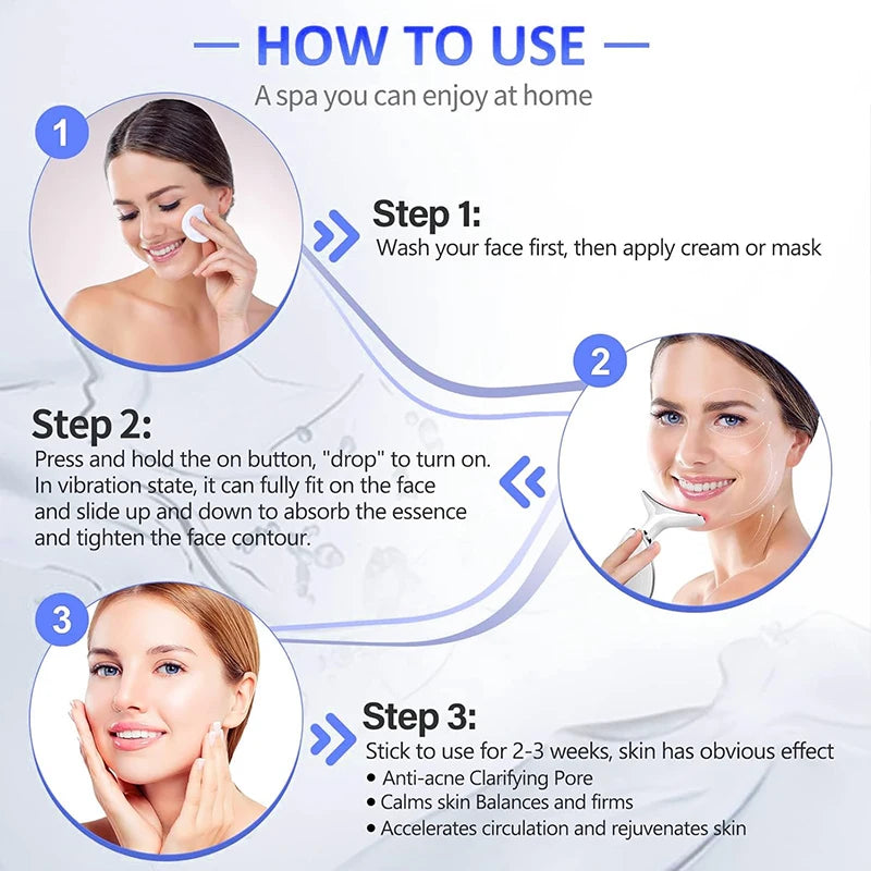 LED facial and neck massager