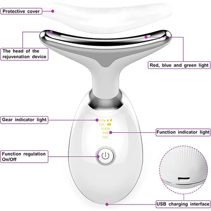 LED facial and neck massager